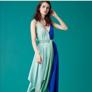 Diane Von Furstenberg silk color block dress